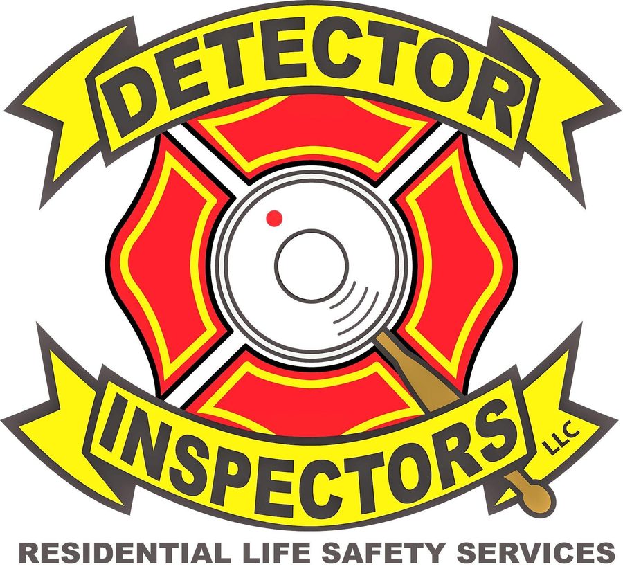 The Detector Inspectors badge: a smoke detector over a firefighter’s cross